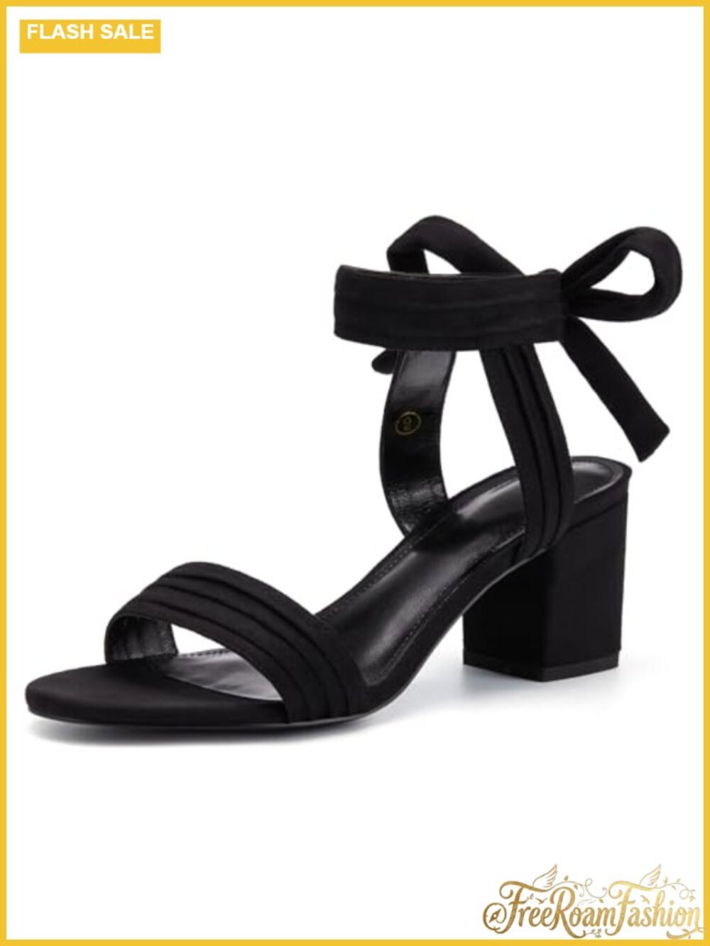 Open Toe Ankle Tie Low Block Chunky Heel Sandals Faux Suede Dress Pumps